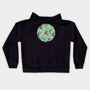 Vintage Tropical Floral - a watercolor pattern Kids Hoodie